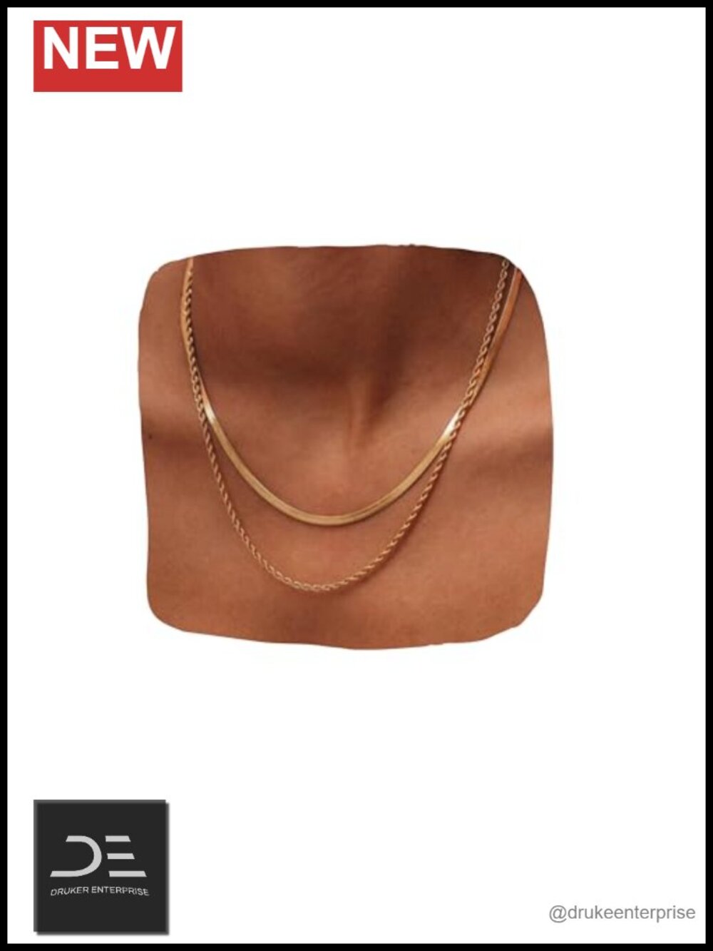 Waterproof Stainless Steel Herringbone Necklace Set Non Tarnish PVD Coating Gold
